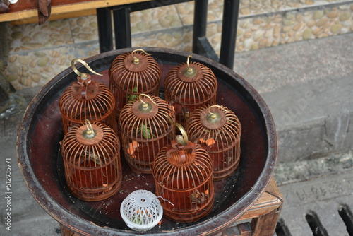 Photography Fancy Cricket Cages on the street of Qibao - Ancient Water town in Shanghai, Chi