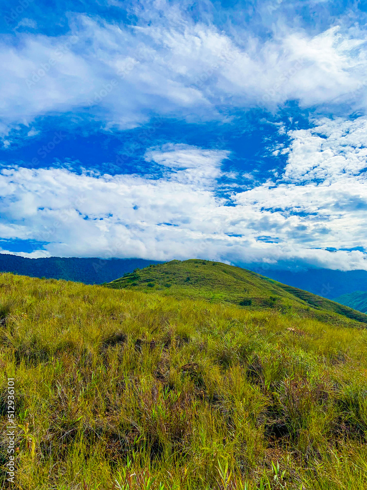 Mountain and Sky view in Papua landscape 