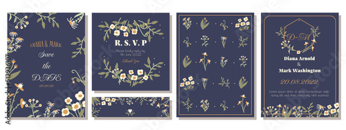 Fotografija Set of cute floral card templates