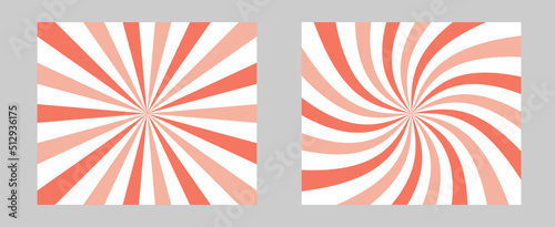 Solar explosion Sun Burst Effect. Pink, red color burst set of 2 sun rays background. Circus background, abstract pattern with concentrated line that creates a lively and bright atmosphere.