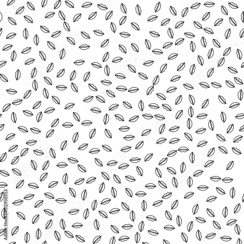 Cosmetics and makeup vector seamless pattern in line art style. Vector illustration for women store cosmetic or fashion background.