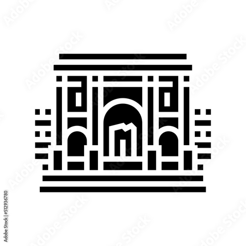 carthage historic building glyph icon vector. carthage historic building sign. isolated symbol illustration