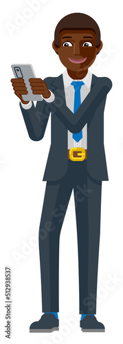 Black Business Man Holding ...