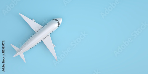 Wallpaper Mural Airplane on a blue background. Illustration about travel and tourism by plane. 3d rendering. Torontodigital.ca
