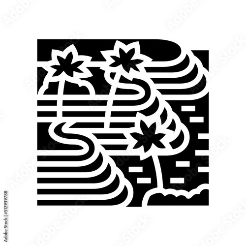 tegallalang rice terraces glyph icon vector. tegallalang rice terraces sign. isolated symbol illustration