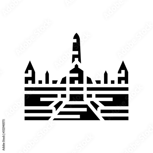 ayutthaya historical building glyph icon vector. ayutthaya historical building sign. isolated symbol illustration
