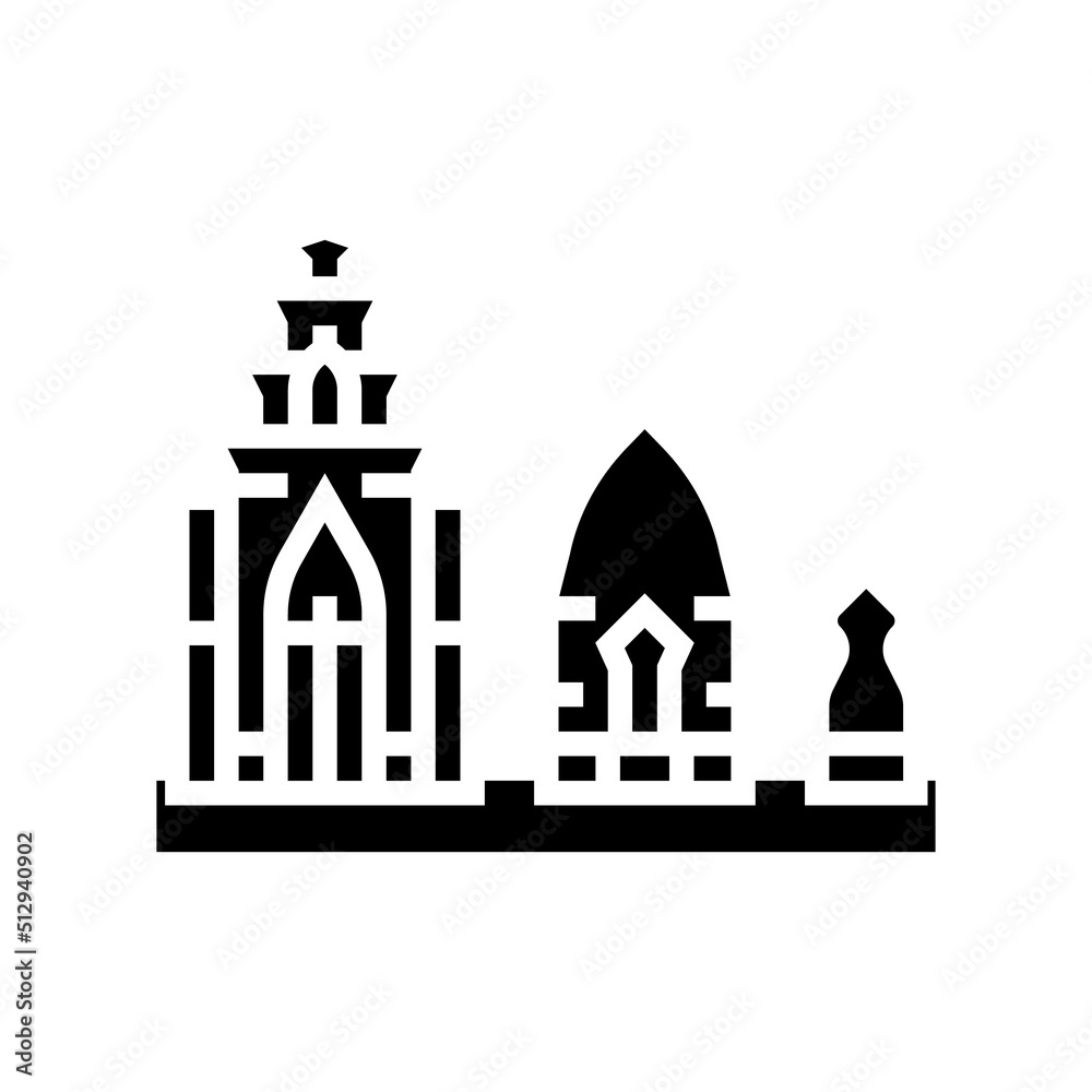 towers po nagar glyph icon vector. towers po nagar sign. isolated symbol illustration