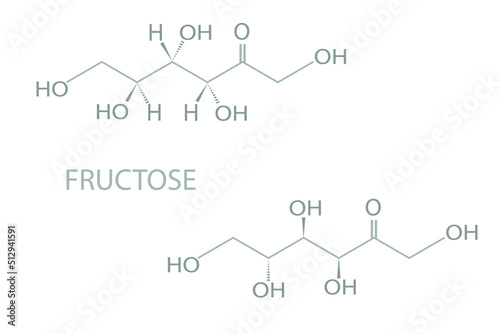 Fructose molecular skeletal chemical formula.	
