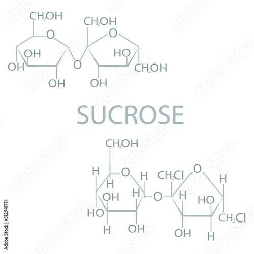 Sucrose molecular skeletal chemical formula. 