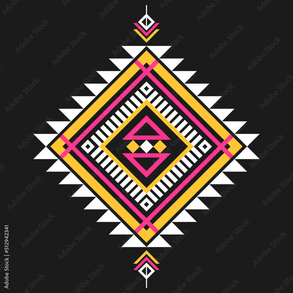 Geometric ethnic pattern art. American, Mexican style. Background Aztec tribal ornament. Design for fabric, clothing, textile, logo, symbol. Geometric ethnic pattern art. American, Mexican style. Background Aztec tribal ornament. Design for fabric, clothing, textile, logo, symbol.