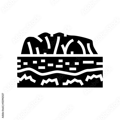 uluru mountain glyph icon vector. uluru mountain sign. isolated symbol illustration