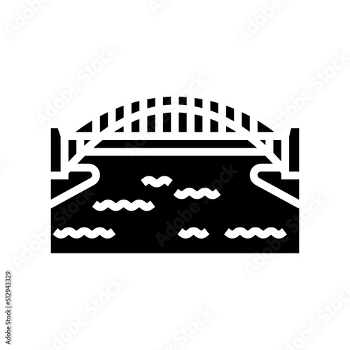 Photography harbor bridge glyph icon vector