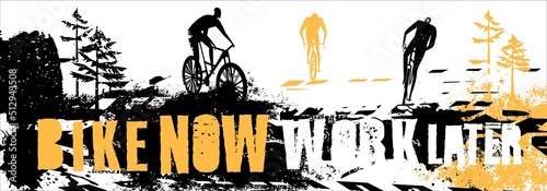 Offroad freestyle poster. Mountain biking print. Vector illustration