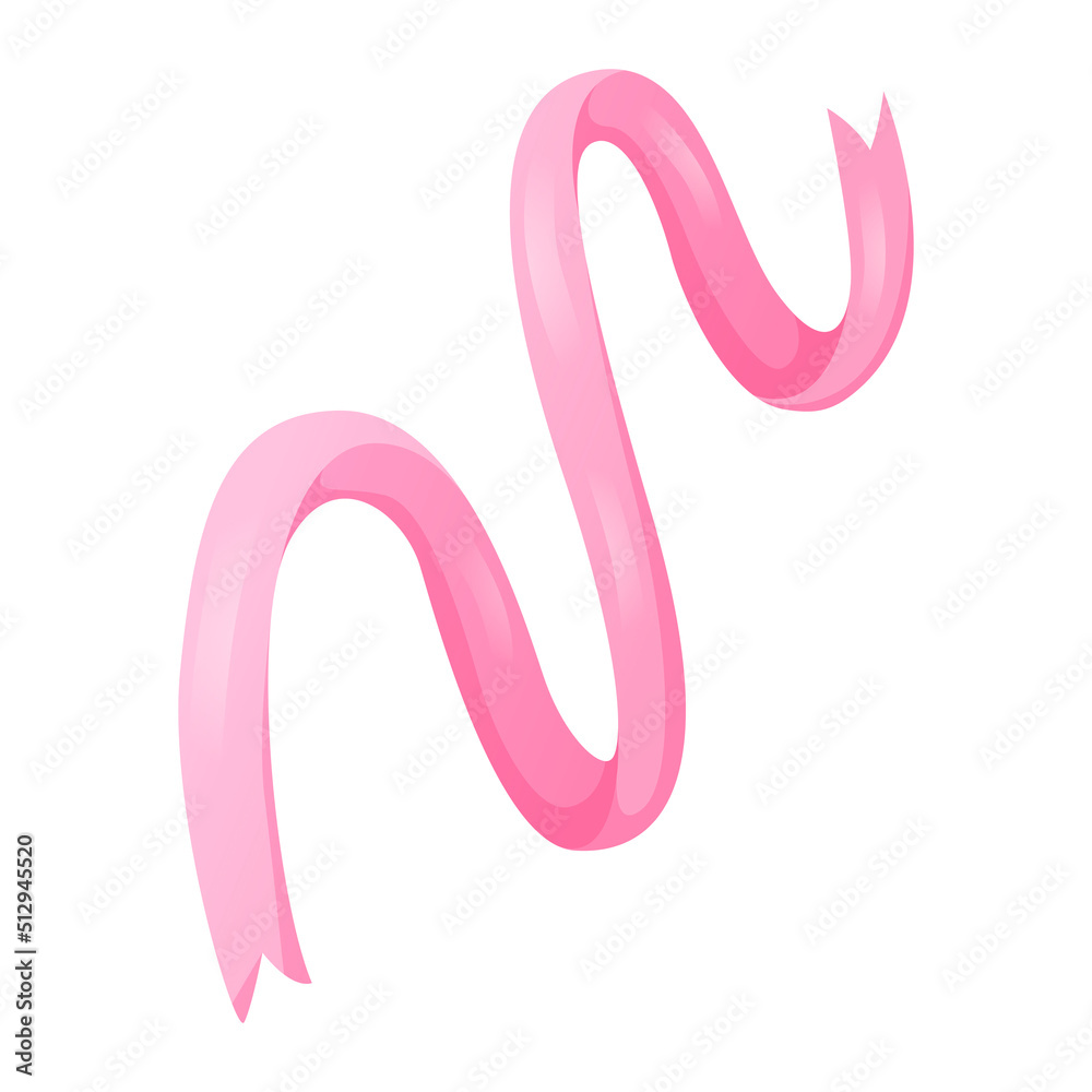 Pink satin or silk ribbon, vector isolated illustration. Pink satin or silk ribbon, vector isolated illustration.