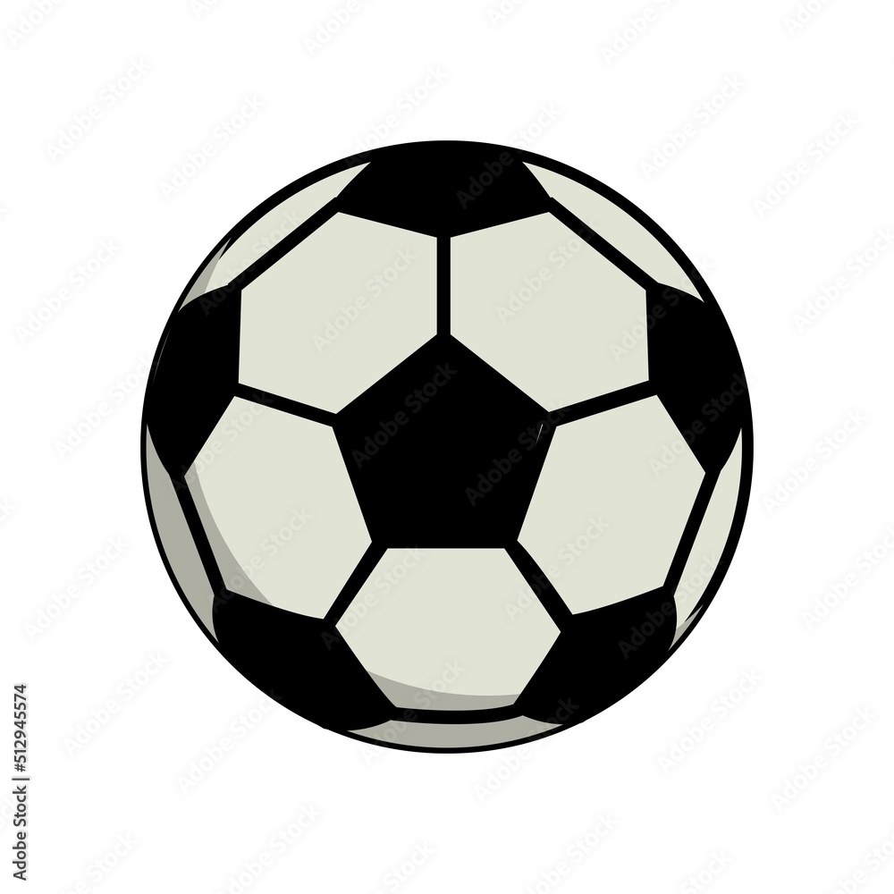 Fototapeta premium Football or Soccer Ball Flat Icon on White background. Soccer ball flat vector icon for sports apps and websites. Sports equipment for competitions, championships and leisure