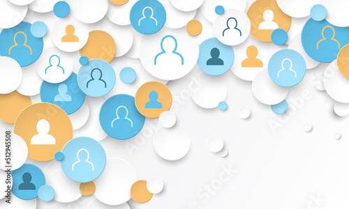 Colorful vector business concept with PROFILE / PEOPLE symbols on white background