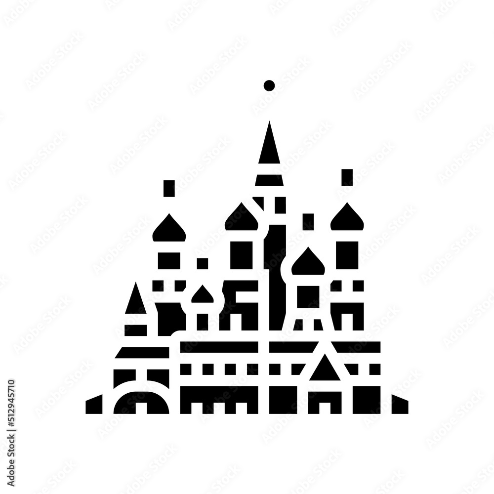 saint basil cathedral glyph icon vector. saint basil cathedral sign. isolated symbol illustration
