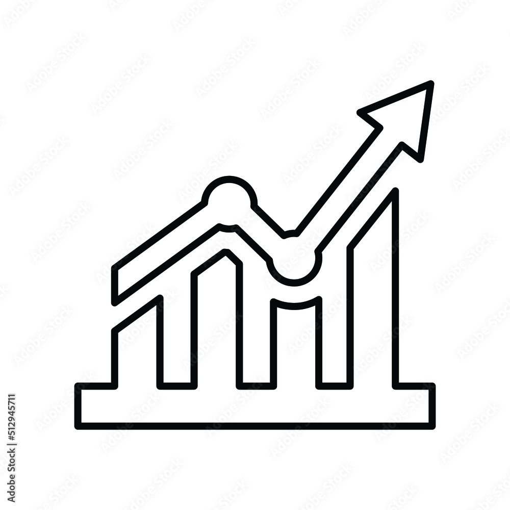 Chart, graph, analytics outline icon. Line art sketch. Chart, graph, analytics outline icon. Line art sketch.