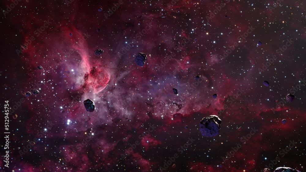 Galaxy space flight exploration. Space rocks at The Great Carina Nebula ...