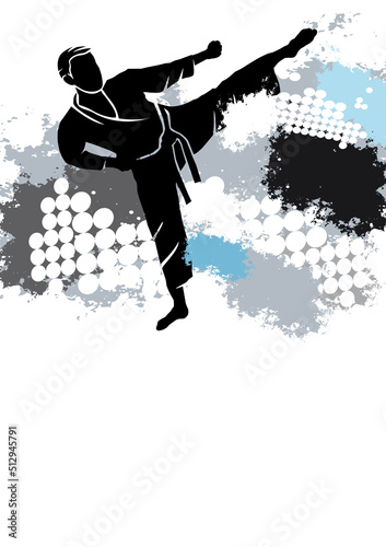 Martial art sport graphic for use as poster and flyer.