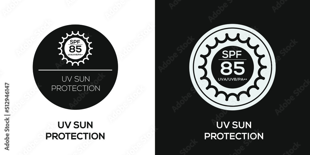Creative (UV sun protection SPF 85) Icon ,Vector sign. Creative (UV sun protection SPF 85) Icon ,Vector sign.
