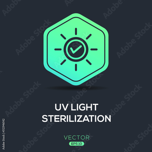 Creative (UV light sterilization) Icon ,Vector sign.