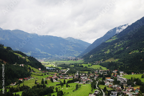 The panorama of Gastein valley from Bad Gastein, Austria photo