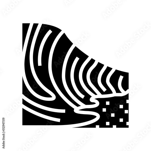 rock formation wave glyph icon vector. rock formation wave sign. isolated symbol illustration