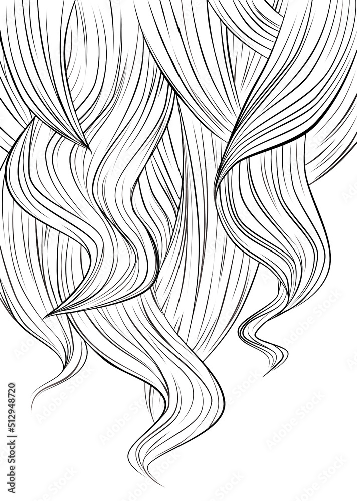 illustration - abstract long hair background