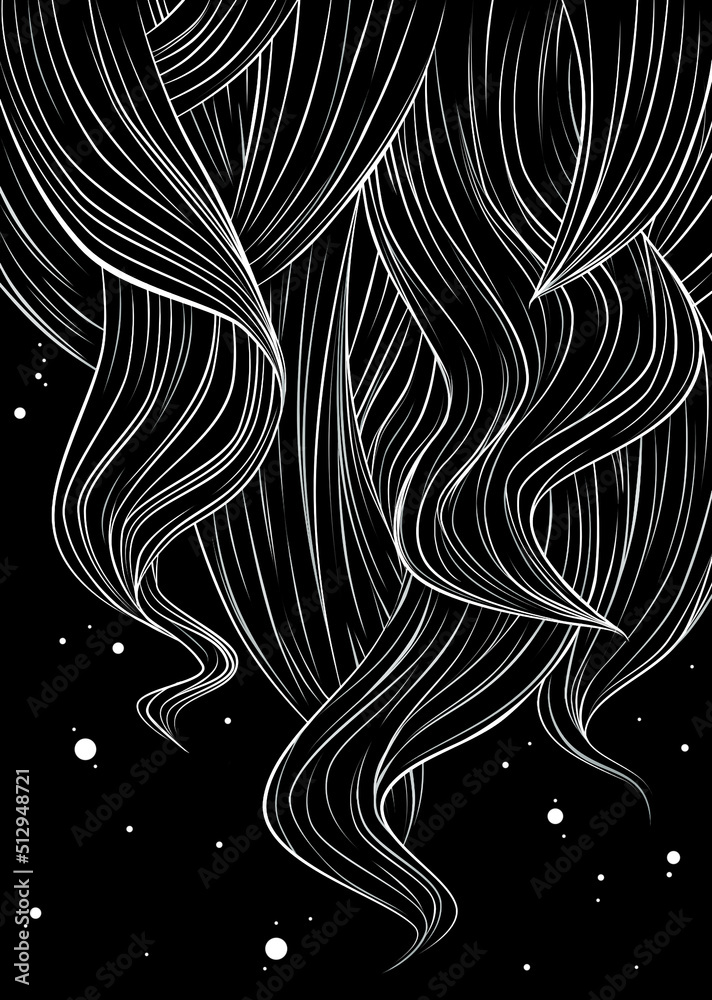 illustration - abstract long hair background