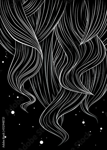 illustration - abstract long hair background