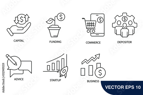 Angel investor investor  icons set . Angel investor investor  pack symbol vector elements for infographic web