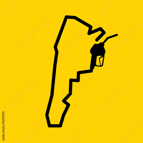 Outline map of argentina made from a petrol gas pump