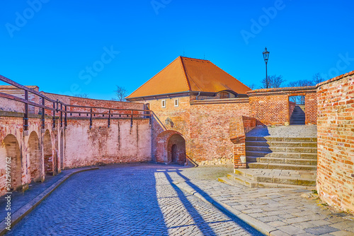 Walk along the outer walls of Spilberk Citadel in Brno, Czech Republic