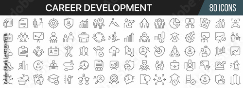 Career development line icons collection. Big UI icon set in a flat design. Thin outline icons pack. Vector illustration EPS10