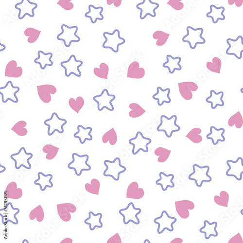 vector star hearts seamless pattern love symbol dream sky wallpaper