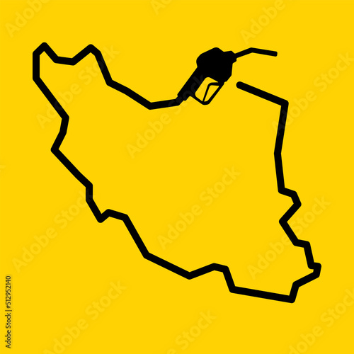 Outline map of iran made from a petrol gas pump