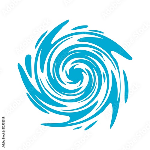Blue Hurricane or Twirl Water Logo Vector