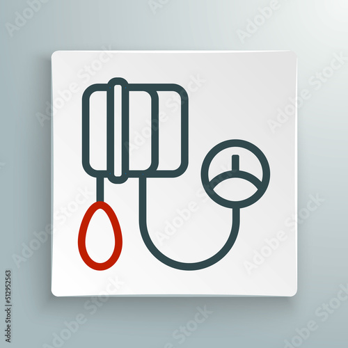Line Blood pressure icon isolated on white background. Colorful outline concept. Vector