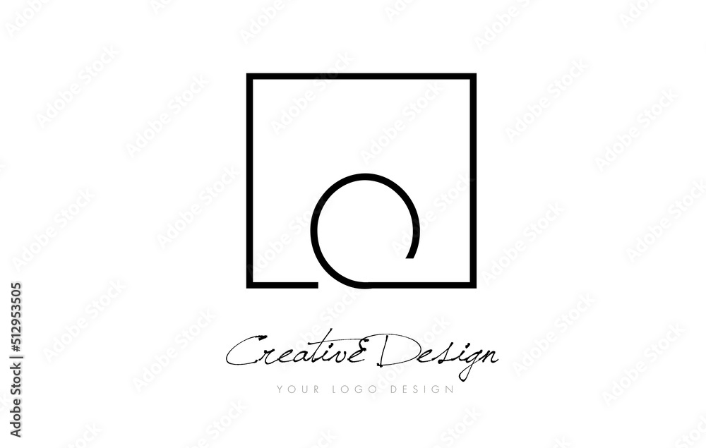 O Square Frame Letter Logo Design with Black and White Colors. O Square Frame Letter Logo Design with Black and White Colors.