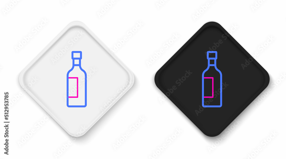 Line Bottle of wine icon isolated on white background. Colorful outline concept. Vector Line Bottle of wine icon isolated on white background. Colorful outline concept. Vector