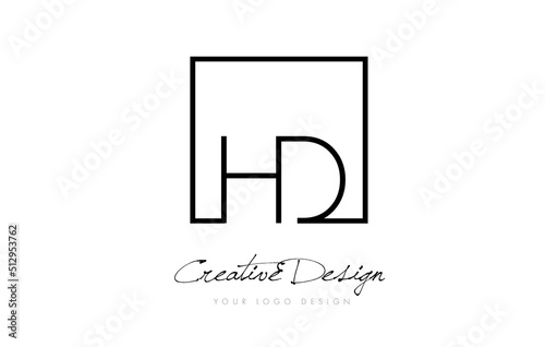 HD Square Frame Letter Logo Design with Black and White Colors. © twindesigner
