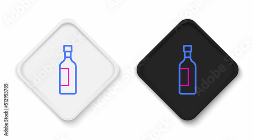 Line Bottle of wine icon isolated on white background. Colorful outline concept. Vector