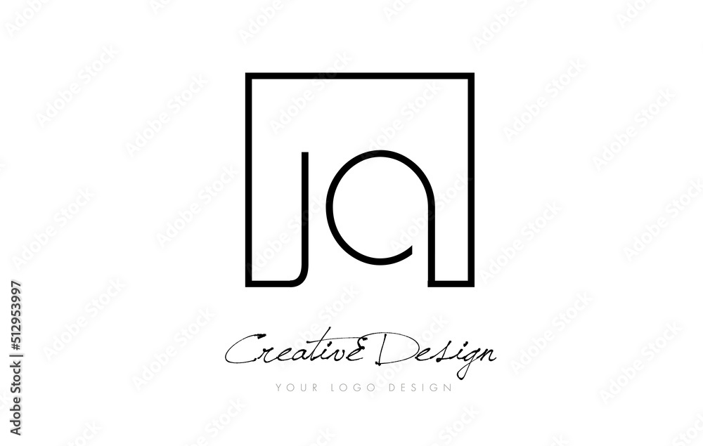 JO Square Frame Letter Logo Design with Black and White Colors. JO Square Frame Letter Logo Design with Black and White Colors.