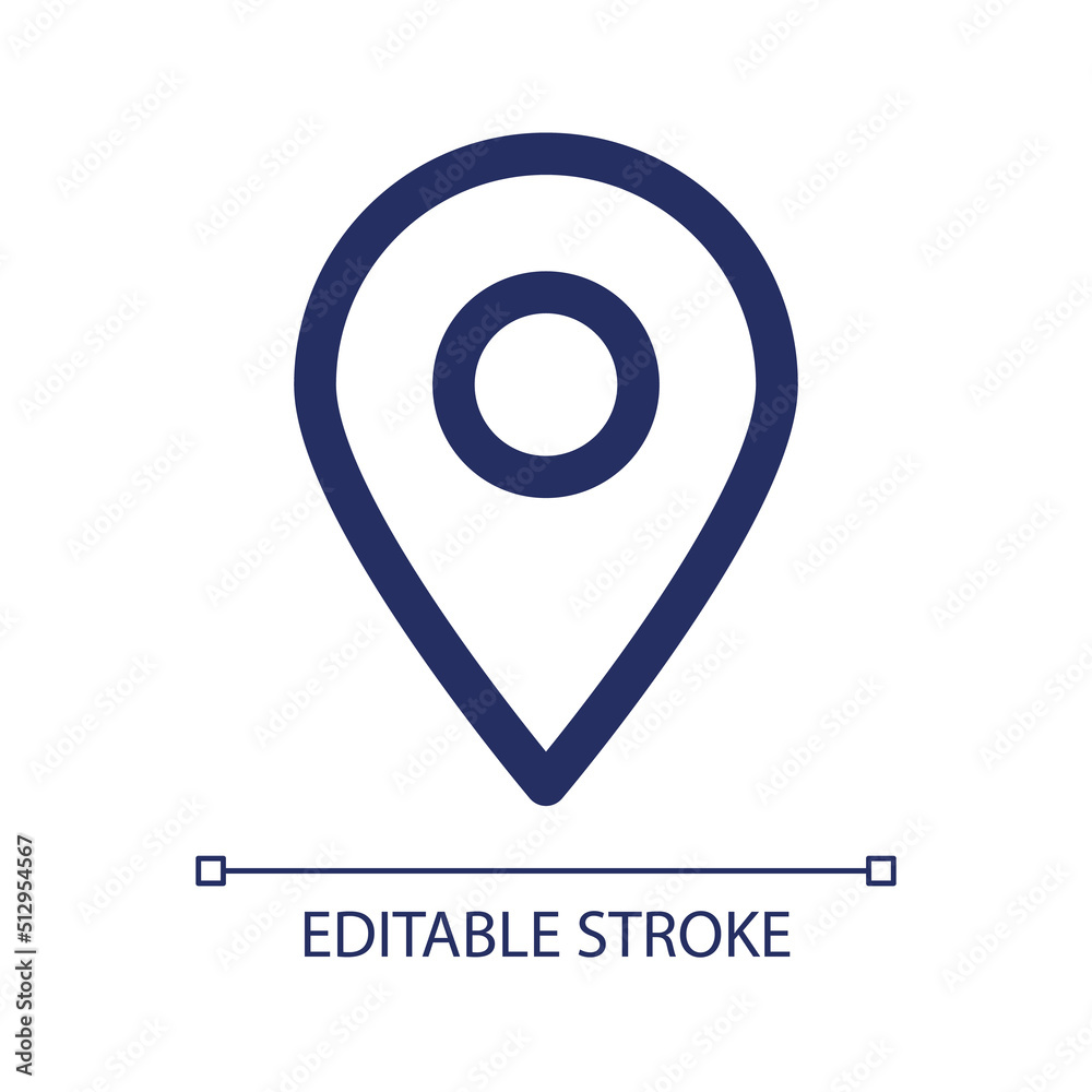 Navigation pin linear ui icon. Location marker. Delivery address and direction. GUI, UX design. Outline isolated user interface element for app and web. Editable stroke. Arial font used Navigation pin linear ui icon. Location marker. Delivery address and direction. GUI, UX design. Outline isolated user interface element for app and web. Editable stroke. Arial font used