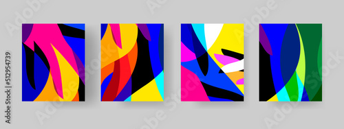 Bauhaus style poster. Colorful cover trendy design template, Vector backgrounds set. Design industry for placards,banners, flyers. Hand drawn human hands illustration.