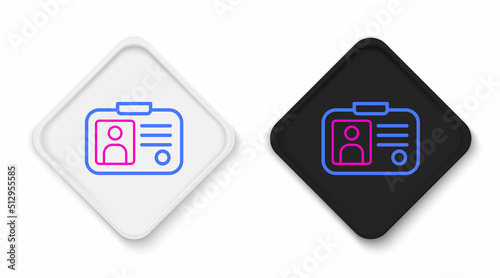 Line Taxi driver license icon isolated on white background. Colorful outline concept. Vector