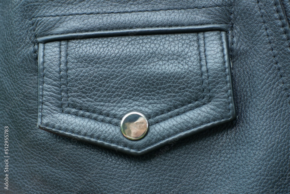 leather black texture with leather fashion pocket and shiny iron button leather black texture with leather fashion pocket and shiny iron button