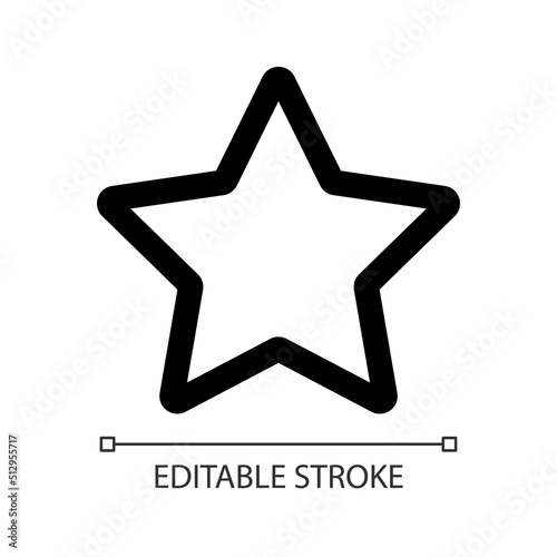 Favourites white linear ui icon. Choose best multimedia files. Player control. GUI, UX design. Outline isolated user interface element for app and web. Editable stroke. Arial font used