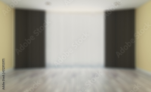 Elegant office interior. Mixed media. 3D rendering.. Abstract blur phototography.